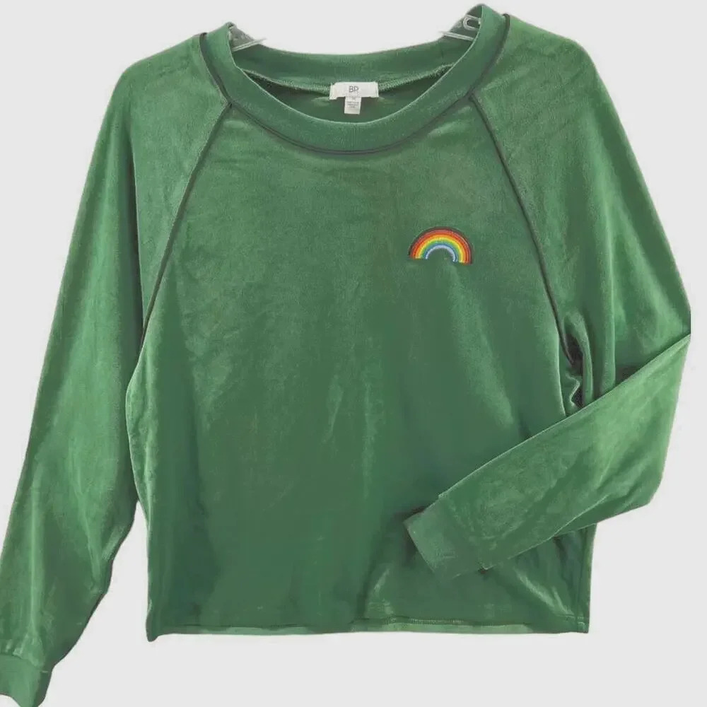 NEW BP Women’s Size Small Green Velour Sweatshirt